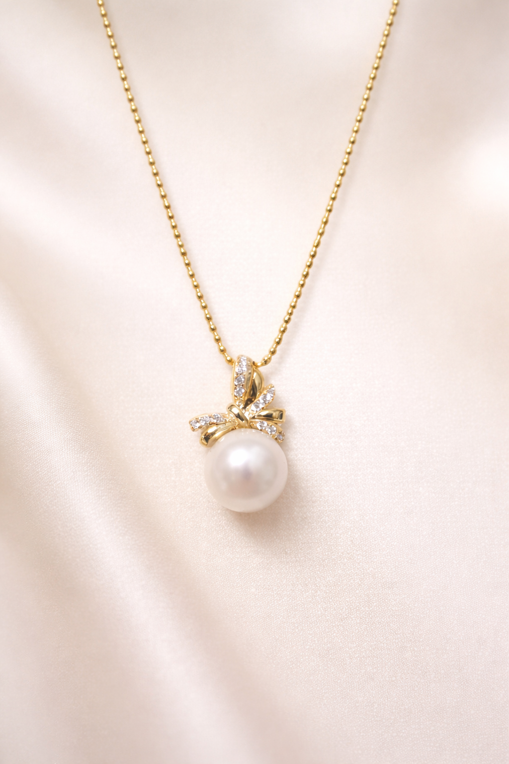 Freshwater Pearl Bow Elegance Pendant