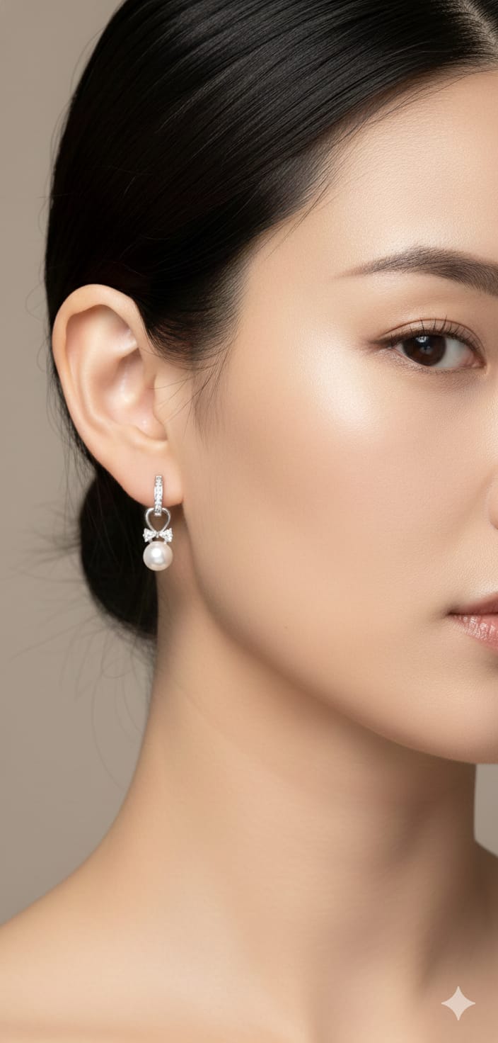 Freshwater Pearl Amour Earrings – 10mm+