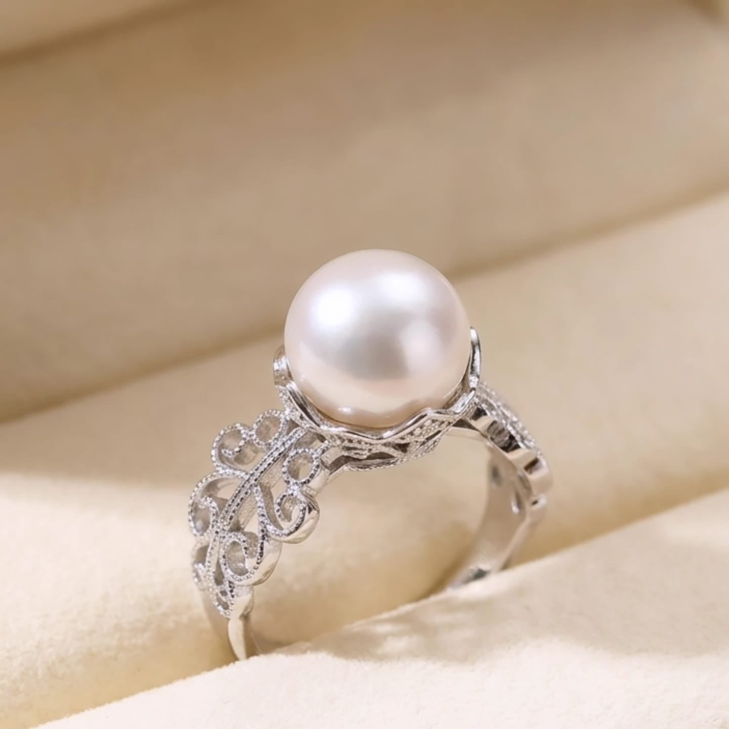 Freshwater Pearl Lace Ring – 9mm