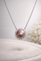 Freshwater Halo Pearl Pendant – 10mm