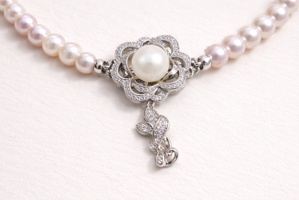 Akoya Silver Blue Pearl Necklace
