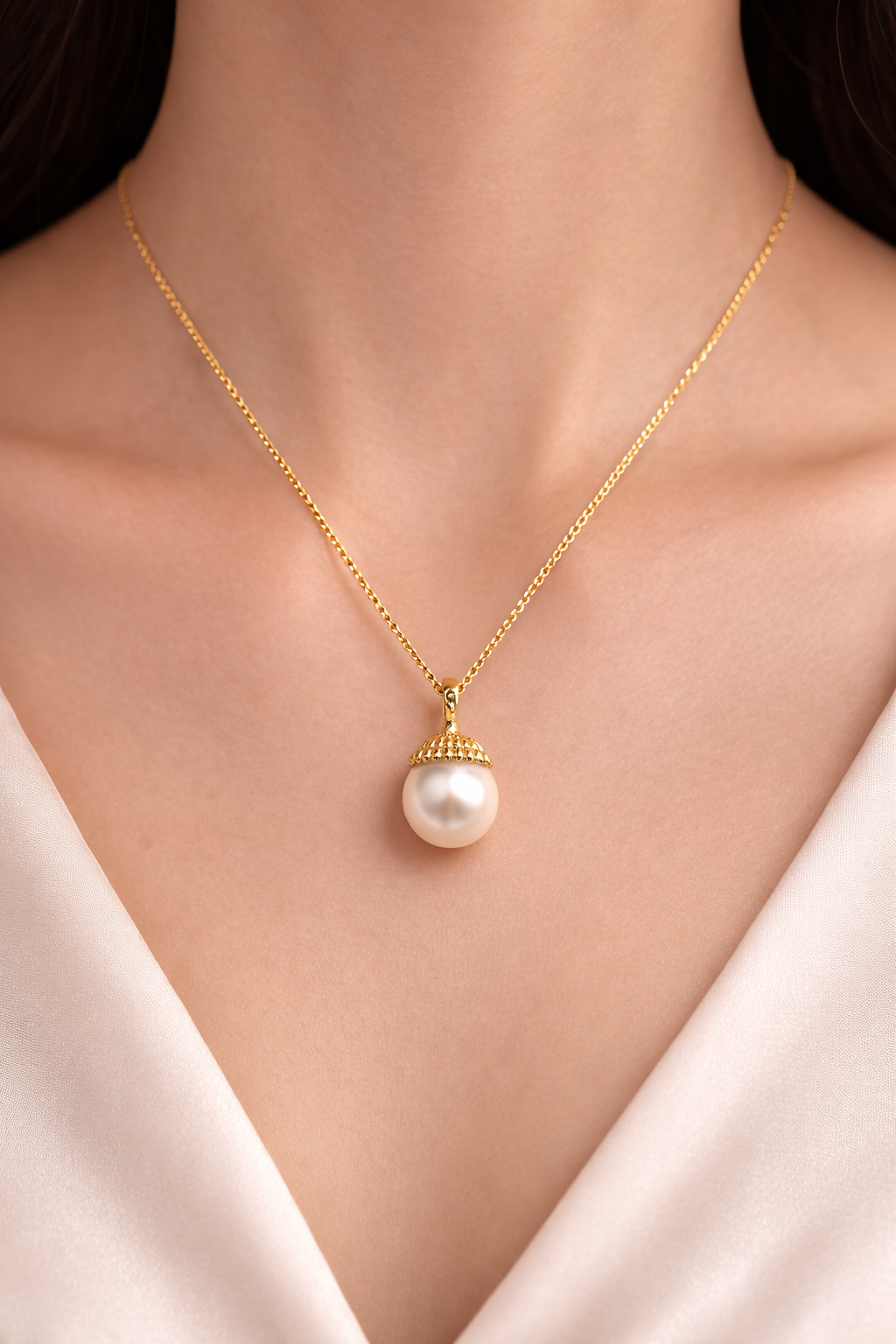 Japan Akoya Golden Crown Pearl Pendant – 9mm