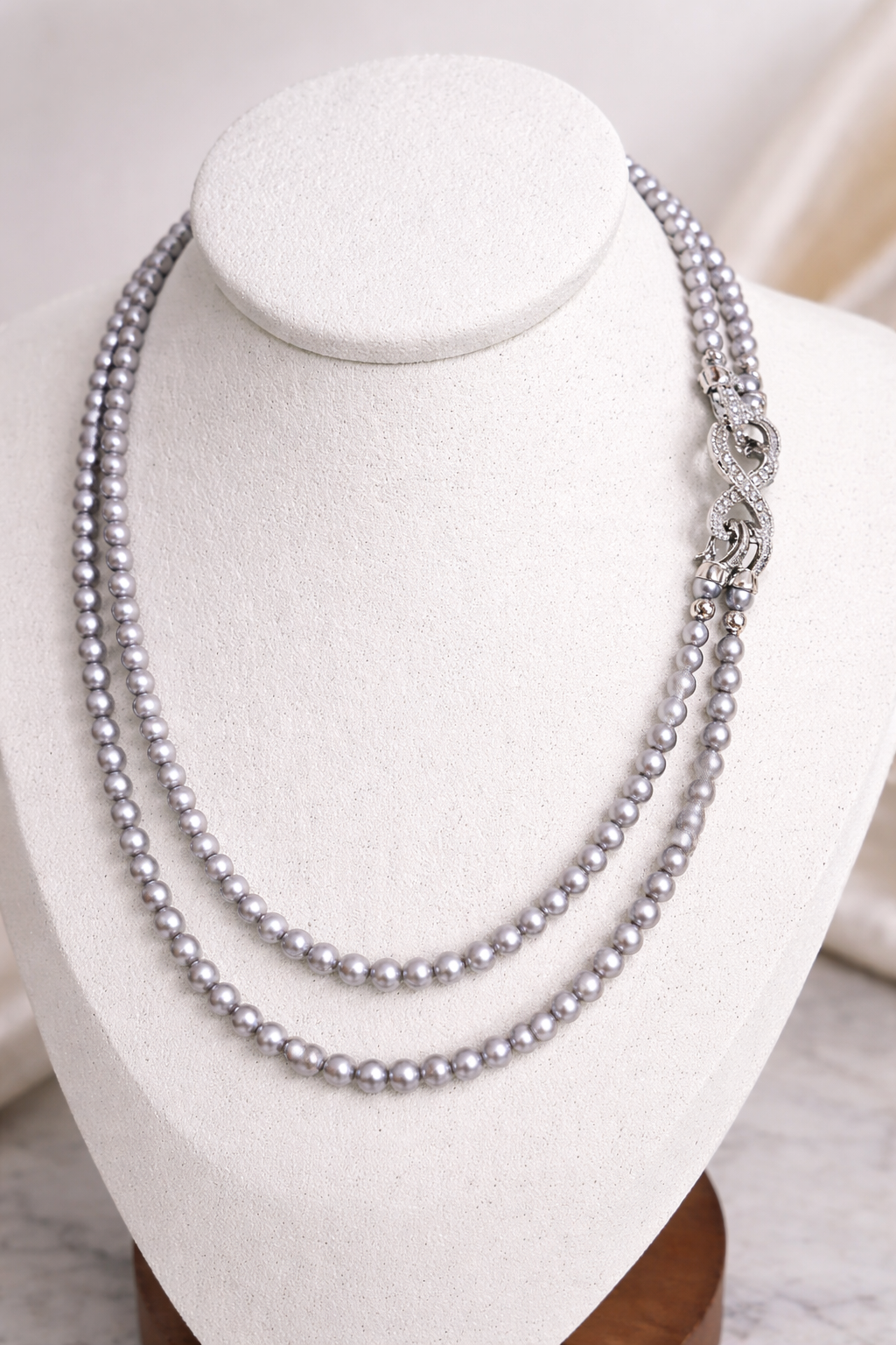 Akoya Silver Grace Double Necklace