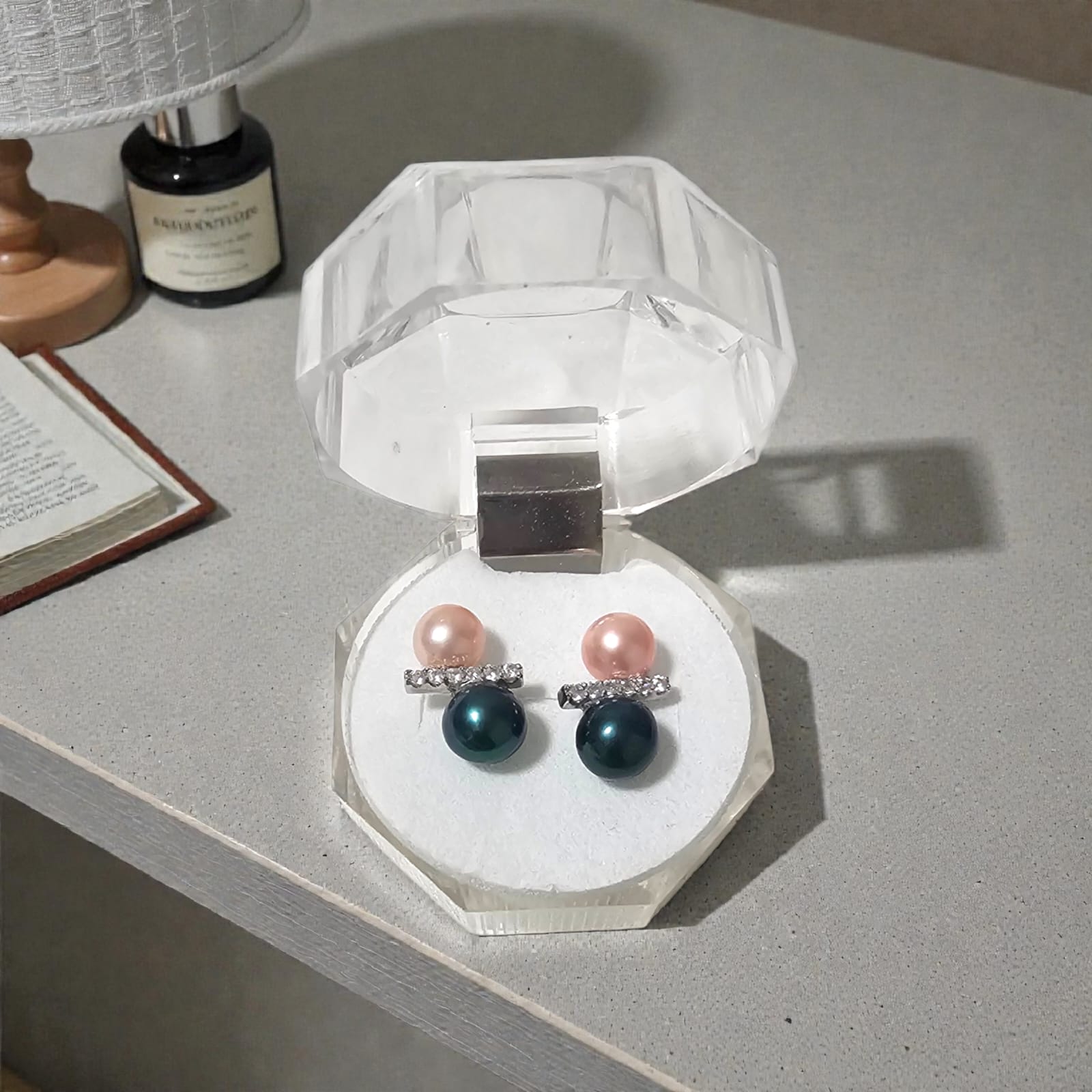 Japan Akoya Pearl Earrings – 5mm+ (Blush & Deep Teal Edition)
