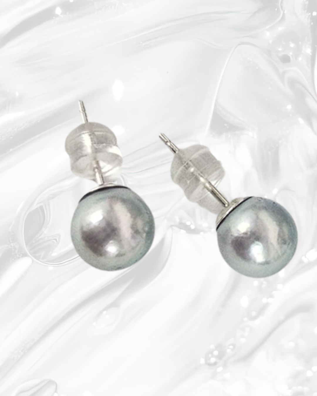 Japan Akoya Silver Blu™ Pearl Earrings – 8mm