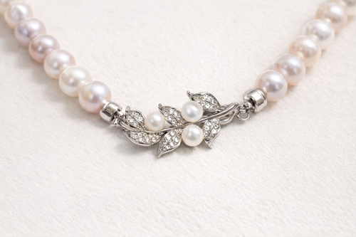 Akoya Silver Blue Pearl Necklace