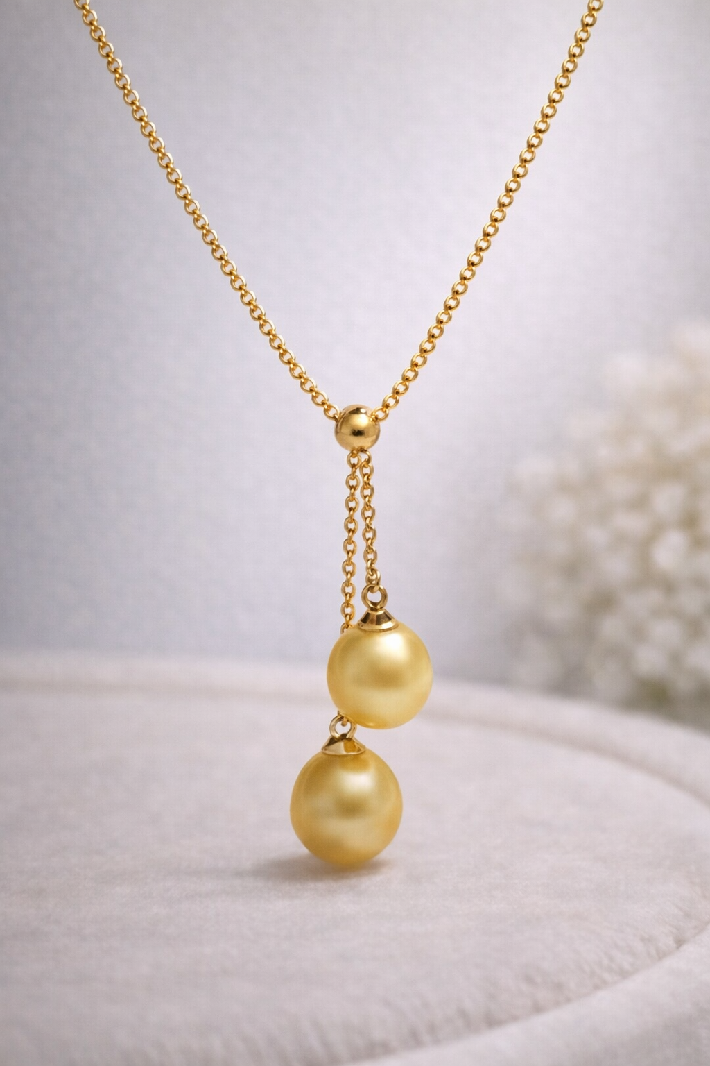South Sea Golden Duo Drop Pearl Pendant