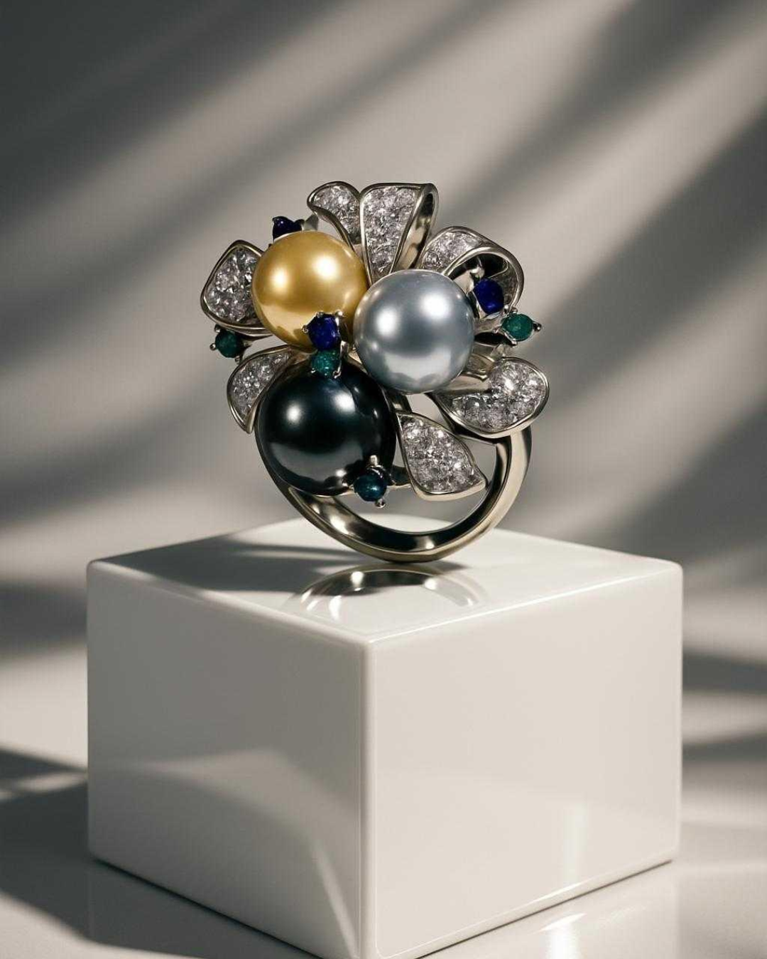 South Sea Pearl Trio Bloom Ring