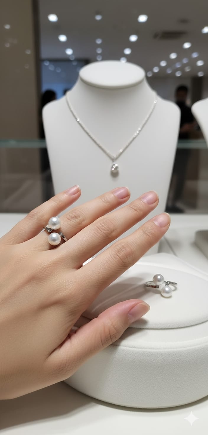Japan Akoya Duo Pearl Ring – 5mm
