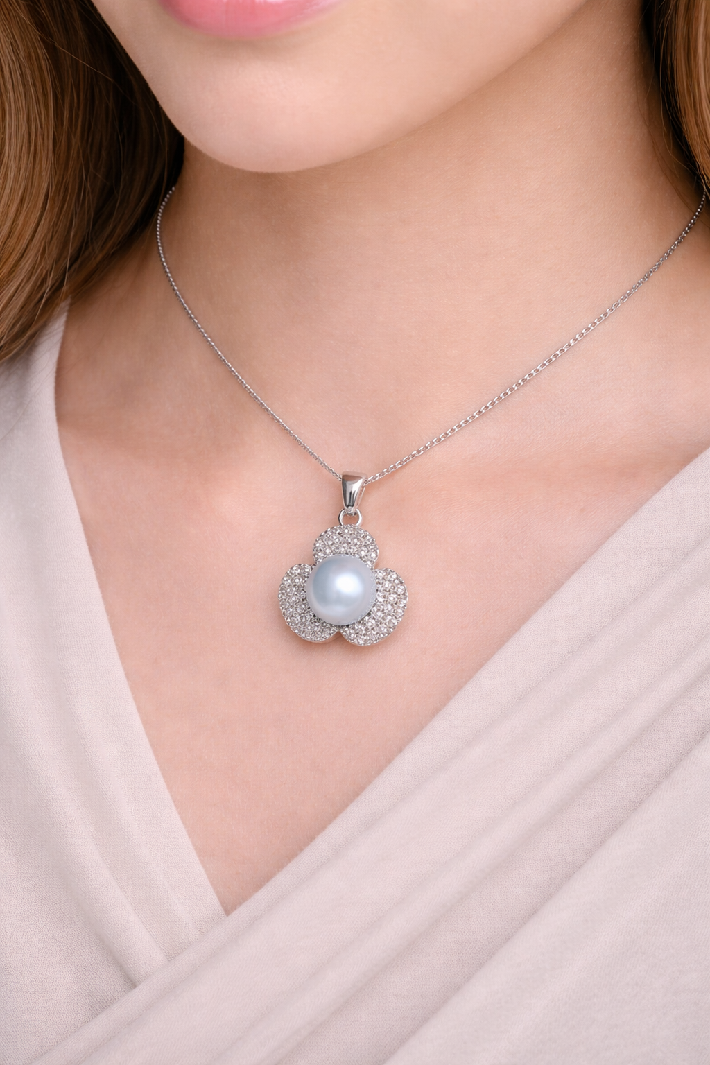 Japan Akoya Blue Blossom Pearl Pendant